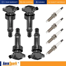 4 Ignition Coil + 4 Iridium Spark Plug for 2012-2021 Hyundai Accent l4 1.6L