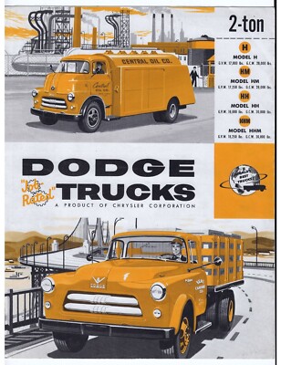 1950's Dodge Job Rated 2 Ton Trucks Dealer Sales Brochure