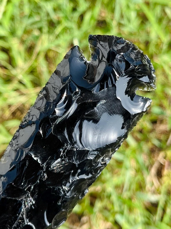 Obsidian Black Arrowhead Ancient Point Translucent Native Authentic Arrowhead - Image 3 of 4