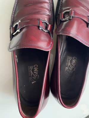 SALVATORE FERRAGAMO Cordovan Cherry GANCINI Bit Loafer Slip  display picture 1