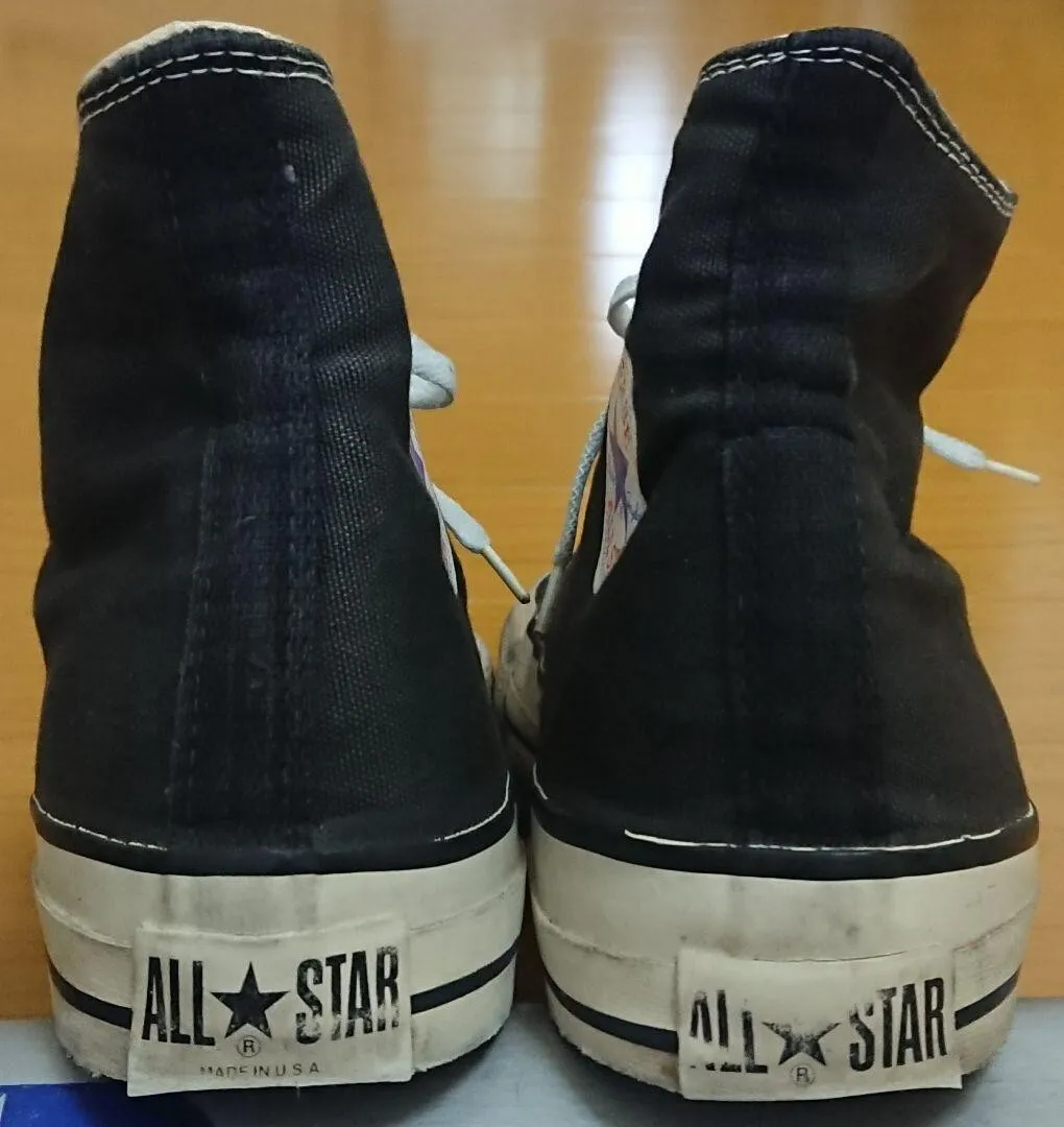 80's Vintage Converse All Star Hi Black Made in USA