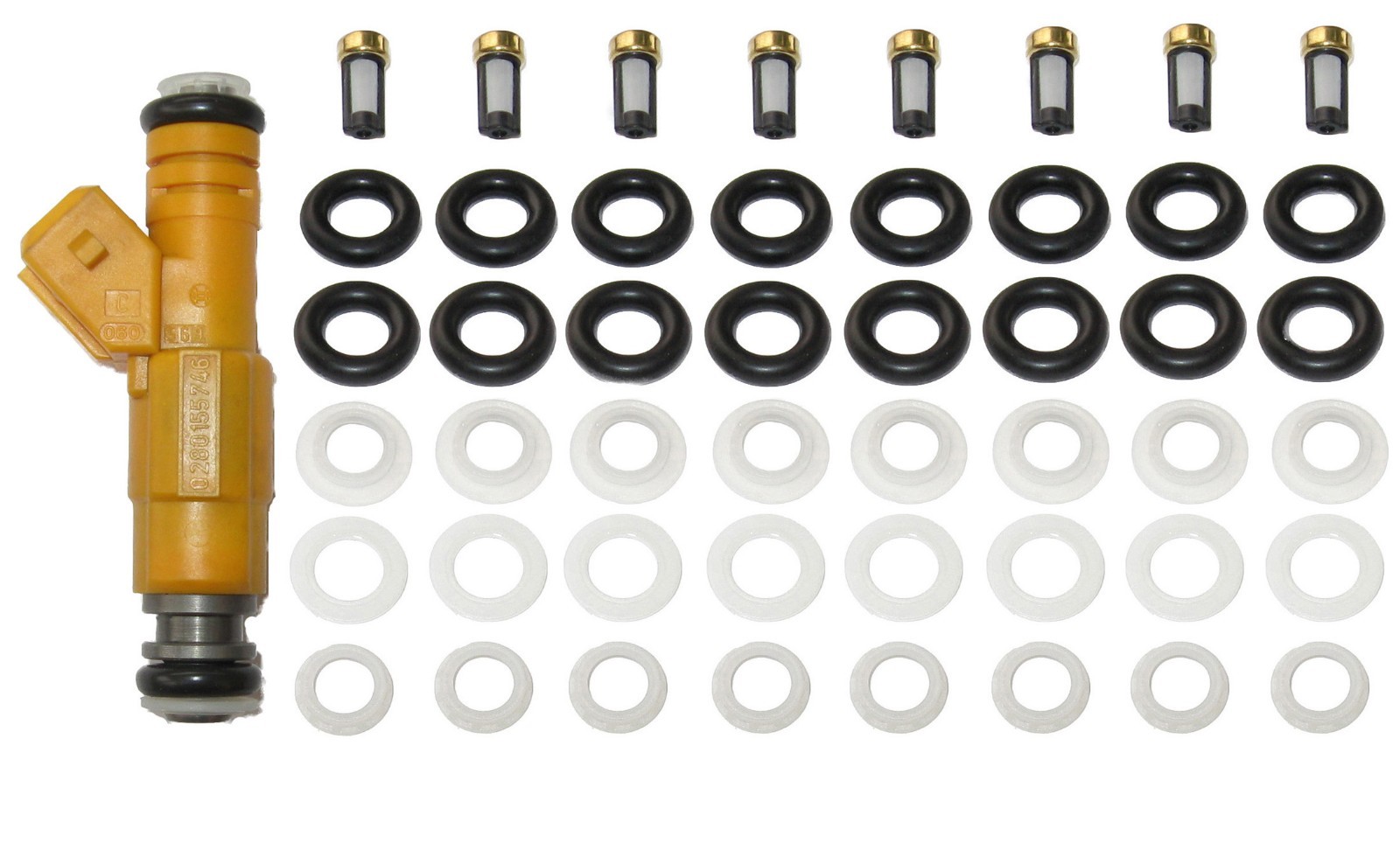 BOSCH TYPE 3 FUEL INJECTOR O-RINGS PINTLE CAPS FILTERS - EV3 EV6