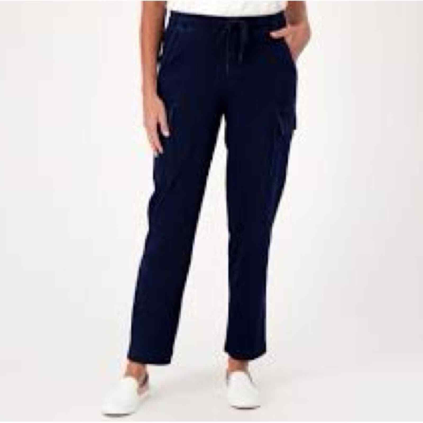 Lands' End Sport Knit Straight Leg Cargo Women's Pants Blue Medium eBay