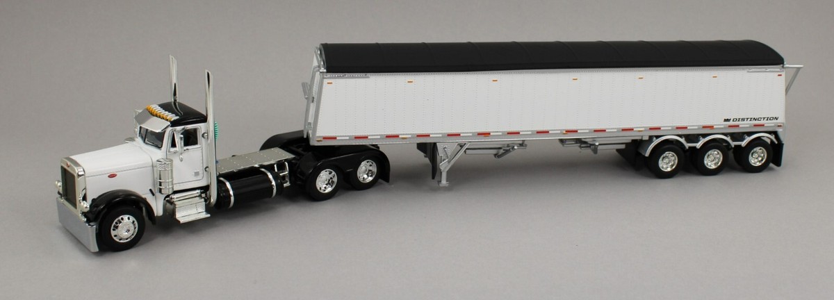 DCP 1:64 *WHITE & BLACK* Peterbilt 379 Day Cab & LODE KING GRAIN