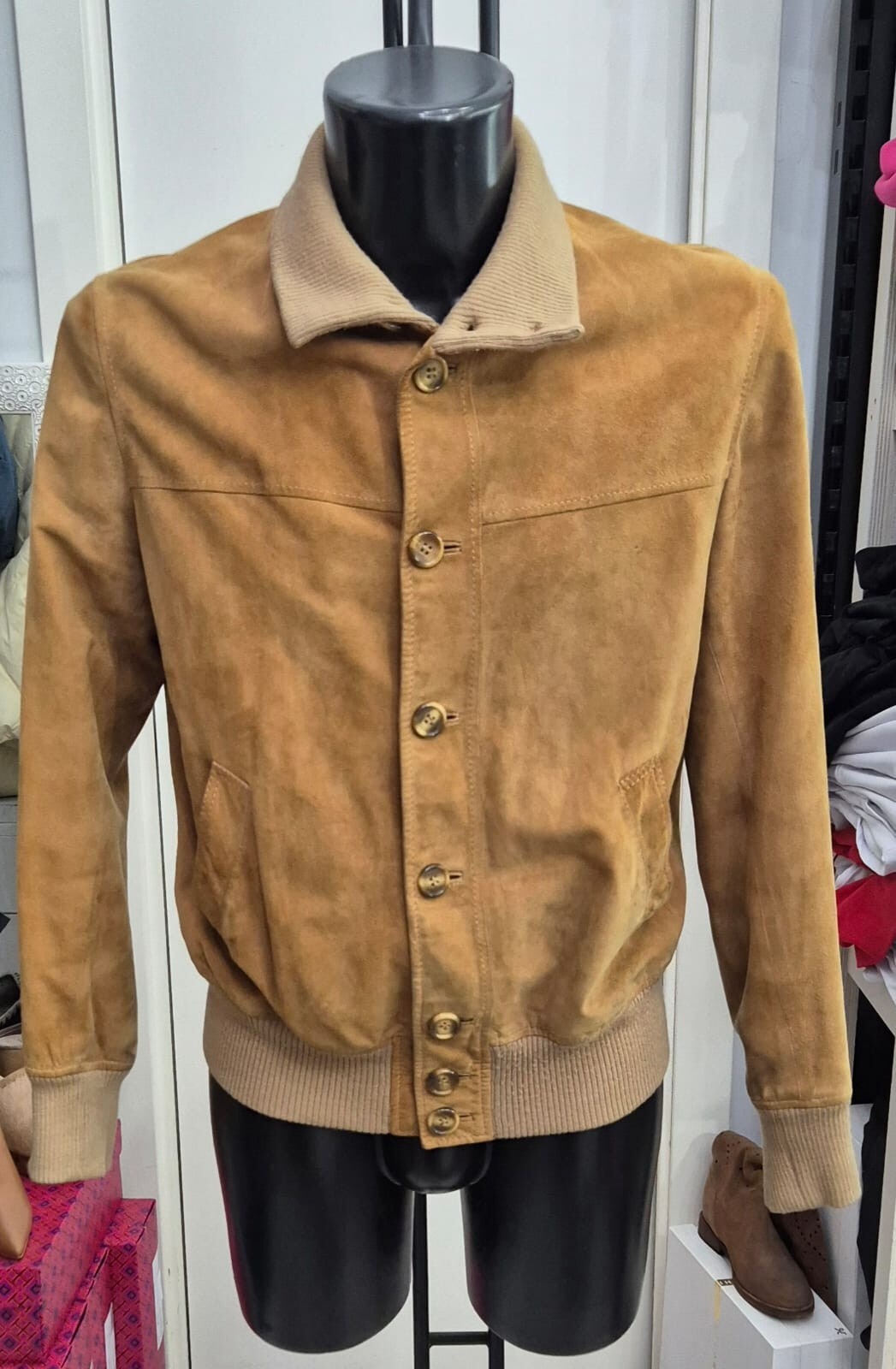 Vintage Brown Leather Jacket for Men Size 50 LLR110