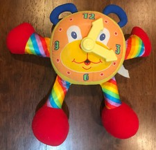 RELOJ DESPERTADOR A RAYAS ARCO IRIS JOLY TOYS PELUCHE BEBÉ BEBÉ JUGUETE SONAJERO 1995