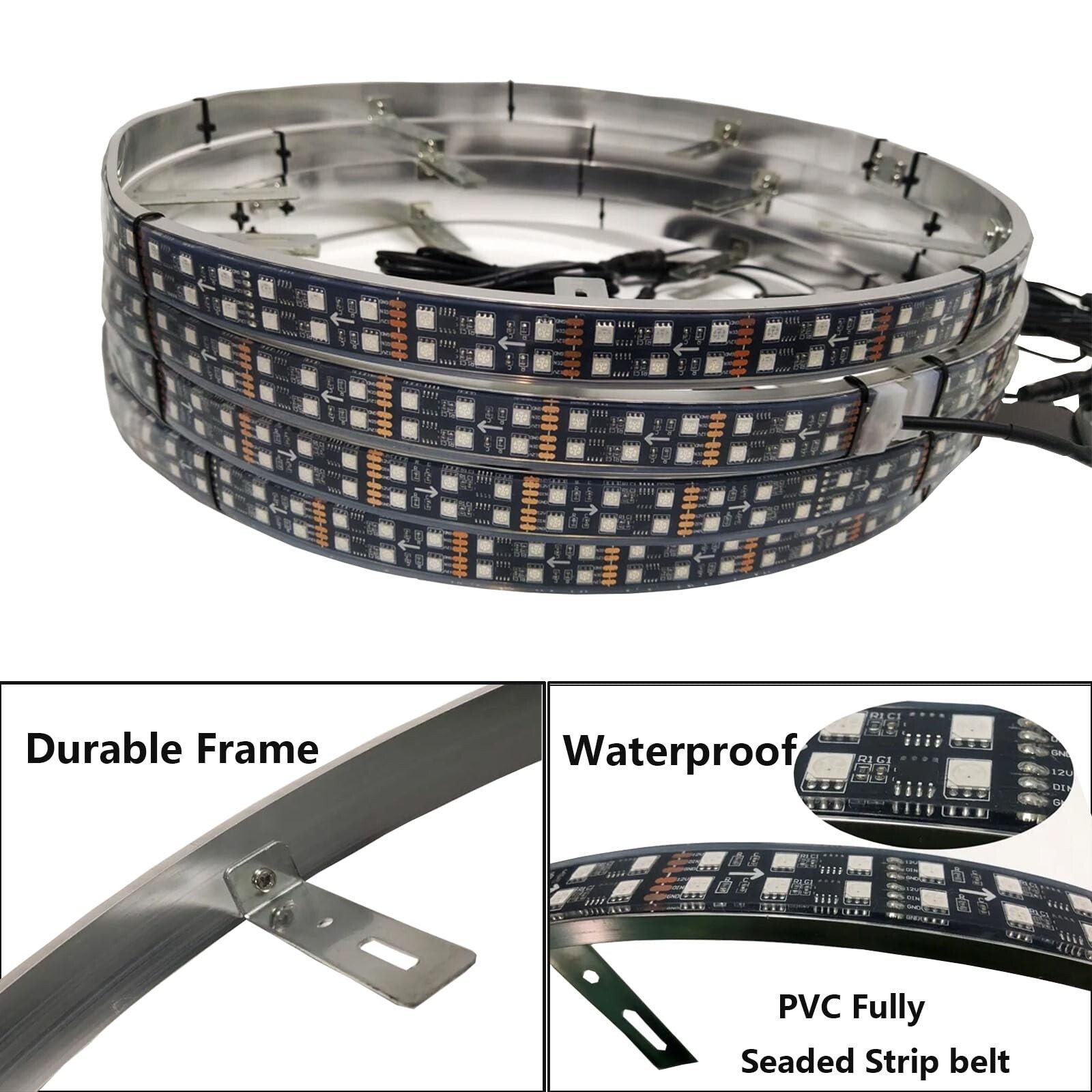 15.5in Pure White Wheel Ring Lights,576Leds Double Row Super Bright Wheel Rim...