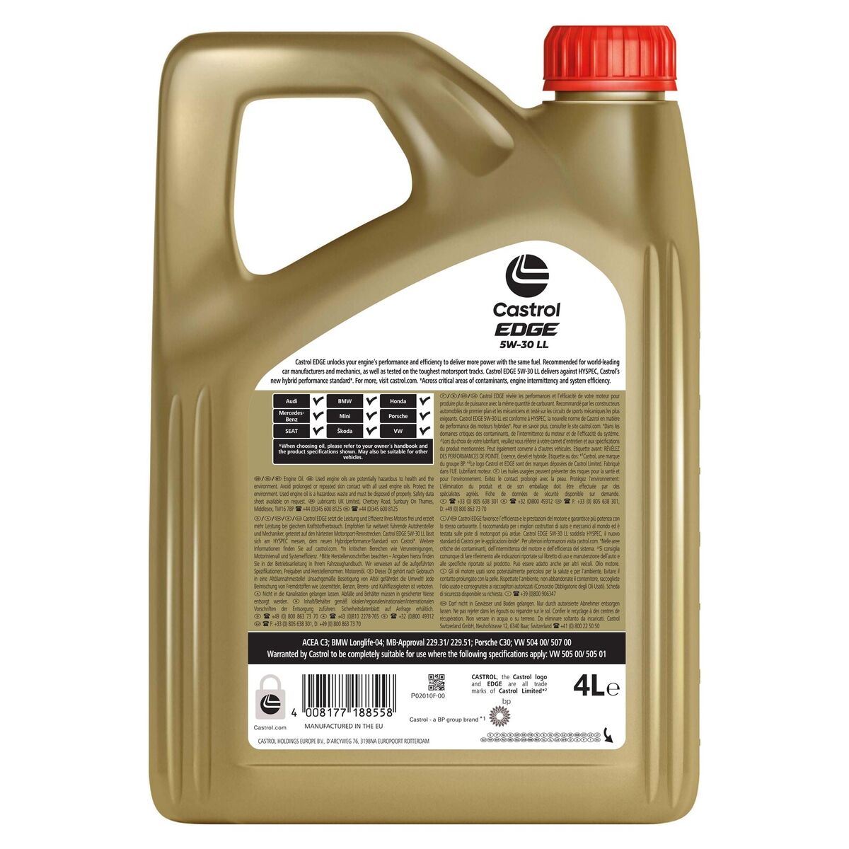 Castrol EDGE Titanium 5W-30 5W30 LL Fully Synthetic Engine Castrol EDGE Titanium 5W-30 5W30 LL Fully Synthetic Engine