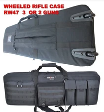 Explorer Wheeled Large 3 Rifles Soft Carry Case with Shooting Mat YKK Backpack