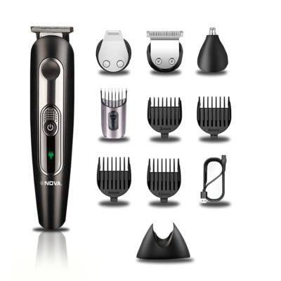 Nova NHT 1149 Super Groom Series 8 in 1 Grooming Kit, Black,