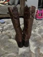 Vince Camuto Brown Leather Knee High Riding Boots for women Size 8 1/2