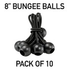 8" bungee ball ties,elasticated toggles,shock cords/stretchy loops,pack of 10