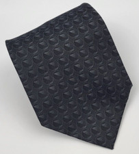 DKNY Silk Tie Gray Black Geometric Men Necktie 56.5 x 3.5/8