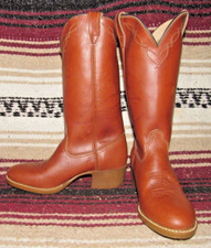 Womens Vintage Unbranded Brown Leather Cowboy Boots 4.5 B NEW in Box