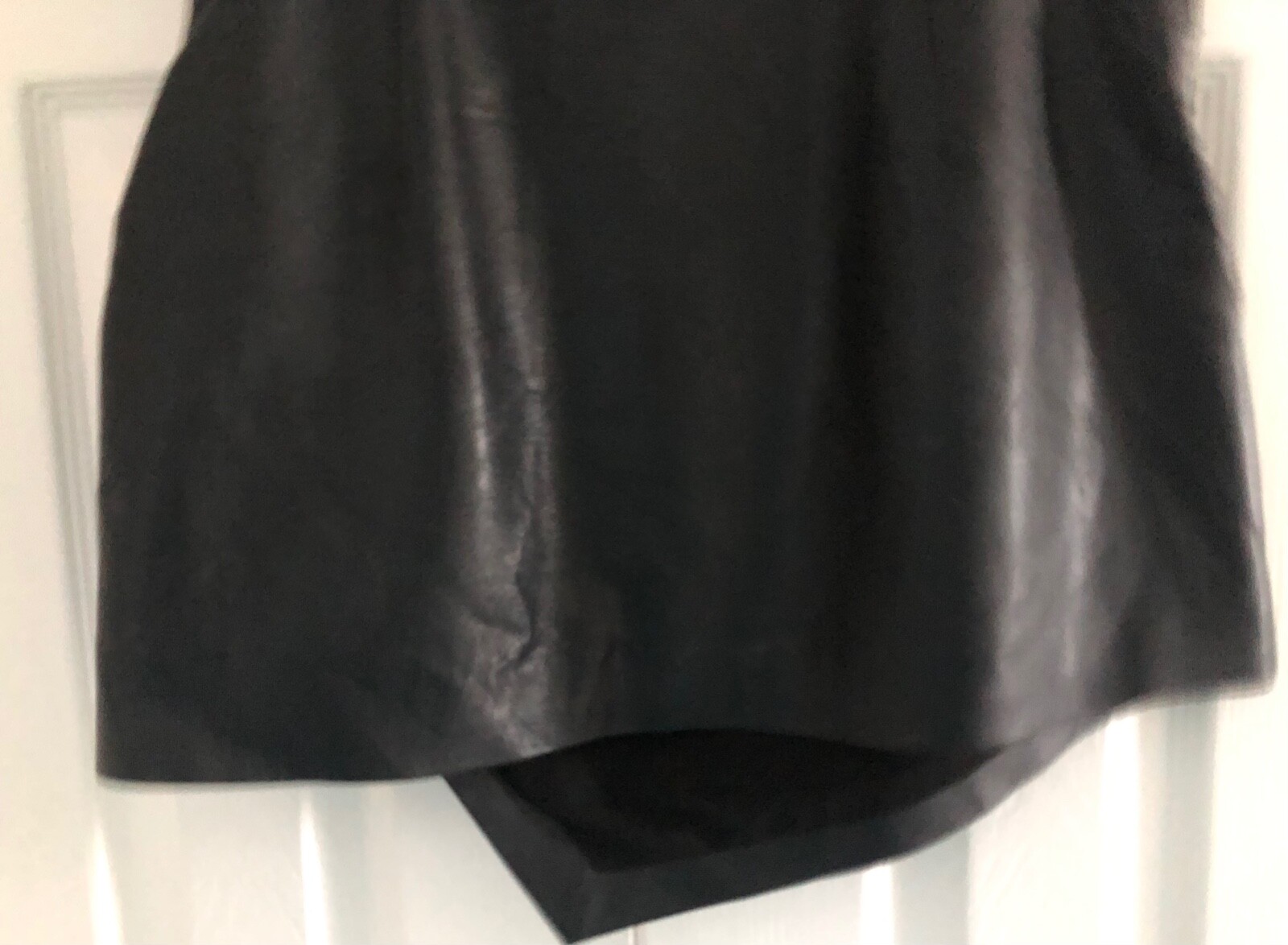 NASTY GAL Black Faux Leather Asymmetrical Skirt -… - image 9