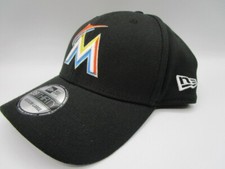 New Era 39Thirty Miami Marlins Black Flex Fit Hat Team Classic Cap Size M/L
