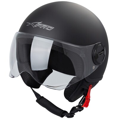 Demi Jethelm Moped Motorrad Roller Visier SonicMoto schwarz matt