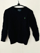 Mint Polo Ralph Lauren Cable Knit Sweater NAVY BLUE Cotton Youth Unisex size 6