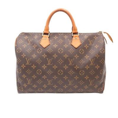 Authentic Louis Vuitton M41524 Speedy 35 Brown Monogram Satchel/Top Handle Bag