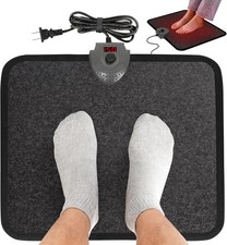 Heated Floor Mat Under Desk for Foot Warmer - Wider 110V Adjustable Temperature