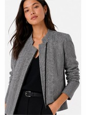 NWT Loft Asymmetric Zip Tweed Blazer Large