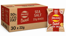 Walkers Baked Sea Salted Crisps 22g x 30 Pack, Packaging May Vary