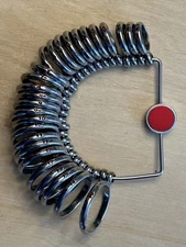 Ring Sizer Gauge, Measuring Tool, 29 PCS Size 1-15 Chrome Plated Metal.