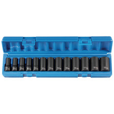 Grey Pneumatic 1213msd 13 Piece 38 Inch Semi Deep Metric Impact Socket Set