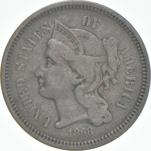 1868 Three Cent Piece Trime - Early US Type Coin 3 Cent!