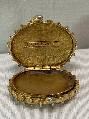 Vintage Houbigant Solid Perfume Compact Pendant Locket France