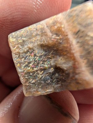 Rainbow Lattice Sunstone 37ct crystal matrix specimen rare gemstone Australian
