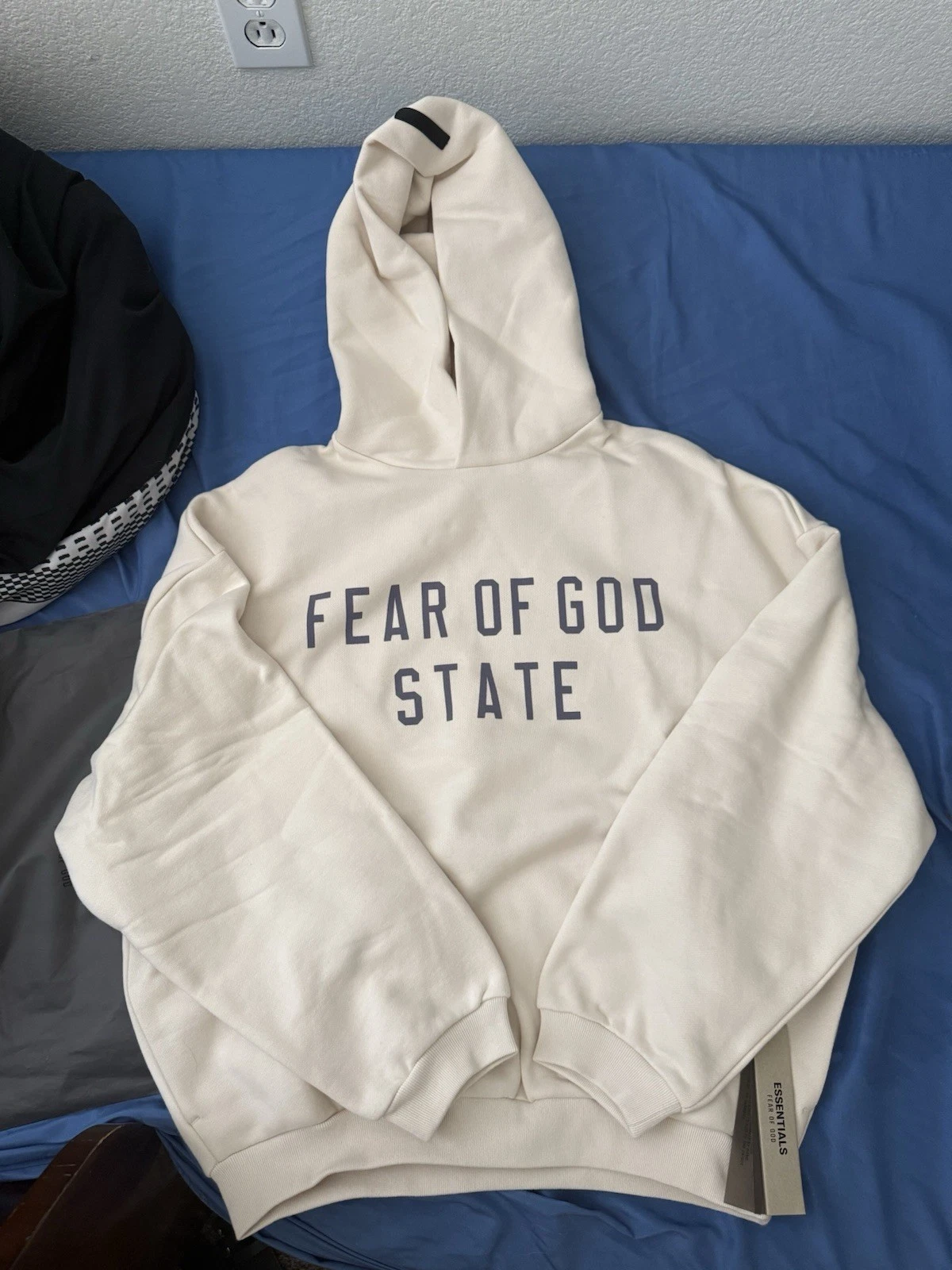 FEAR OF GOD ESSENTIALS Felpa con cappuccio NUOVA FW24 Fear Of God State Essentials "Beige" TAGLIA XXS