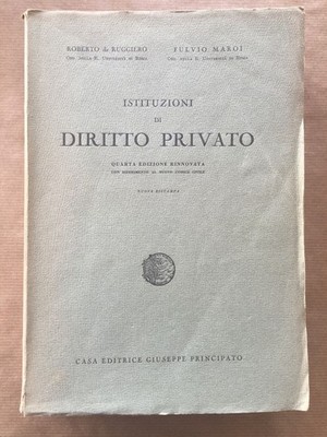 INSTITUTIONEN DES PRIVATRECHTS - Roberto de Ruggiero, Fulvio Maroi - Fürstentum