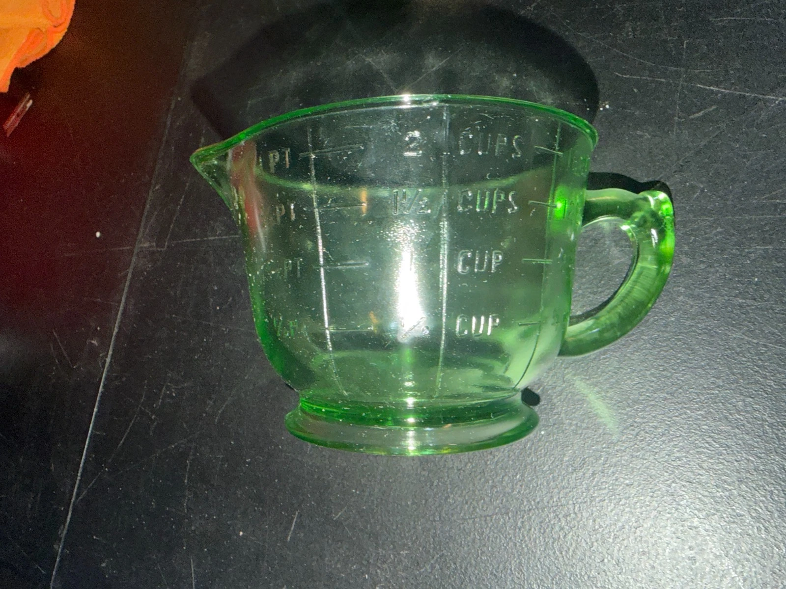 Vintage Vaseline Uranium Glass Kitchen Measuring And Mixing Cup (SP 2)
