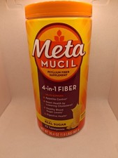 Metamucil 4-in-1 Psyllium Husk Fiber Supplement, Real Sugar, 72 tablespoons,