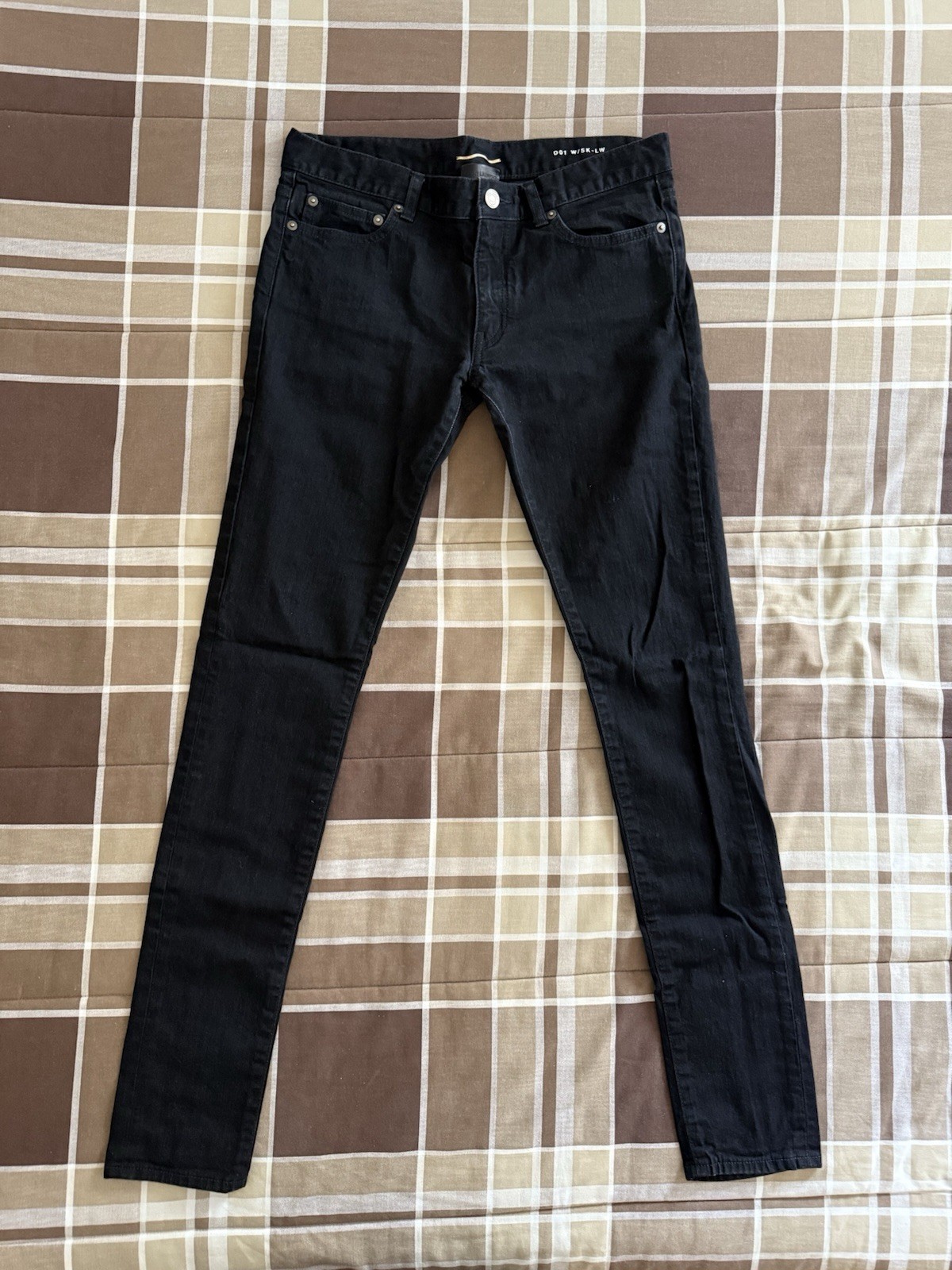 Jeans skinny donna Saint Laurent Paris DO1 W SK LW nero vita bassa taglia 30