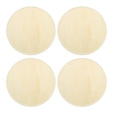 12" Diameter Crochet Basket Bottom, 4Pcs Round Blank Wooden Base