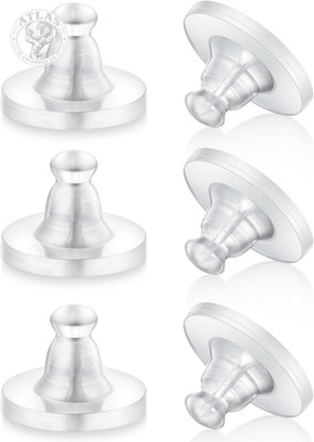 Earring Backs Rubber,100Pcs Soft Clear Earring Backs for Studs,Hypoallergenic Si