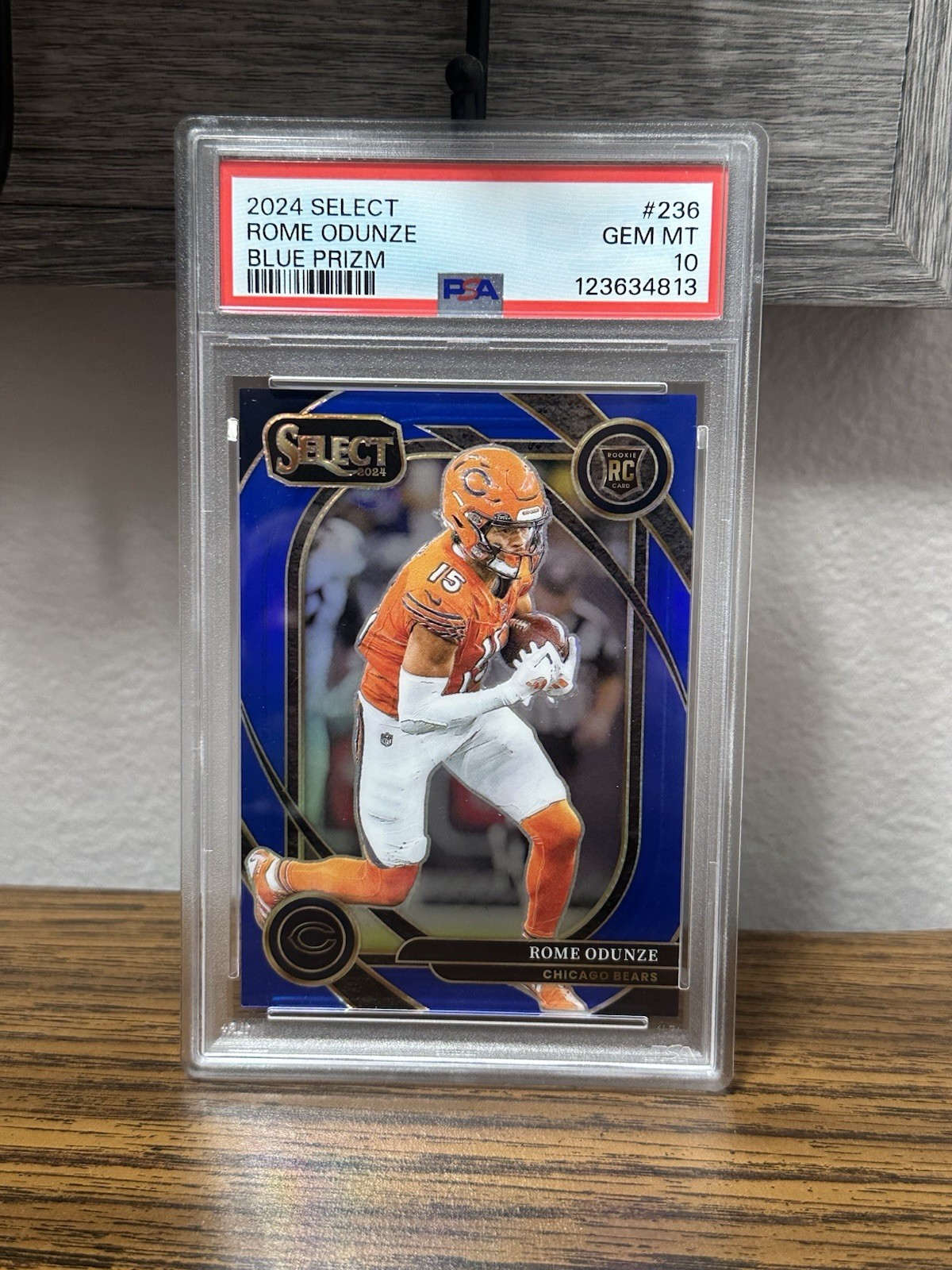 2024 Select Rome Odunze Blue Prizm Club Level /99 PSA 10 Bears RC