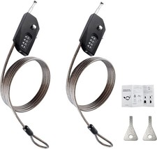 2 Pack Adjustable Combination Lock, Flexible Retractable Steel Locking Cable Tra