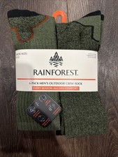 Rainforest 6 Pack Outdoor Crew Sock Style: RF01A9326 Color Olive - S.Size 6-12