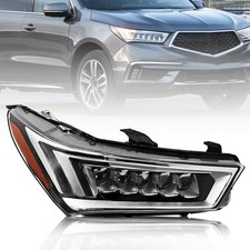 Headlight Headlamp For Acura MDX 2017 2018 2019 2020 Clear LED Passenger Side RH