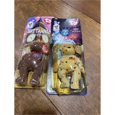 Ty Britannia Brown Bear  Ty Glory Cream Star Print Bear Plush Duo