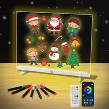 Doodle Glow, LED Note Board with Colors, 14.1"x10.9" LED Drawing Board, Acrylic
