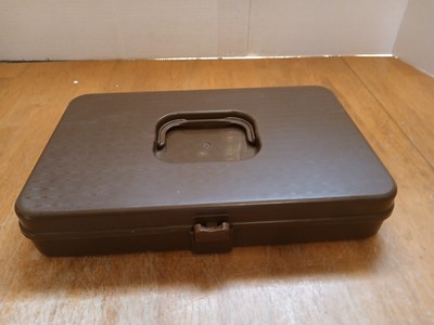 Vintage Wilson Wil-Hold Brown Plastic Sewing Thread Spool Storage Carrying Box