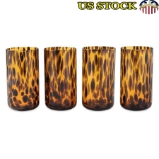 Tortoise Drinking Glasses Set of 4 Durable Elegant Drinkware Dishwasher Safe New