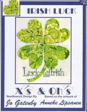 X's Oh's IRISH LUCK Cross Stitch Chart Leaflet Only shamrock St. Patrick's Day