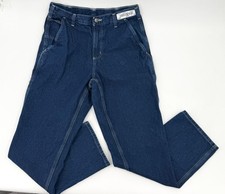 Carhartt Jeans Mens 32 Blue Denim Dungaree Fit Utility Work Carpenter Workwear