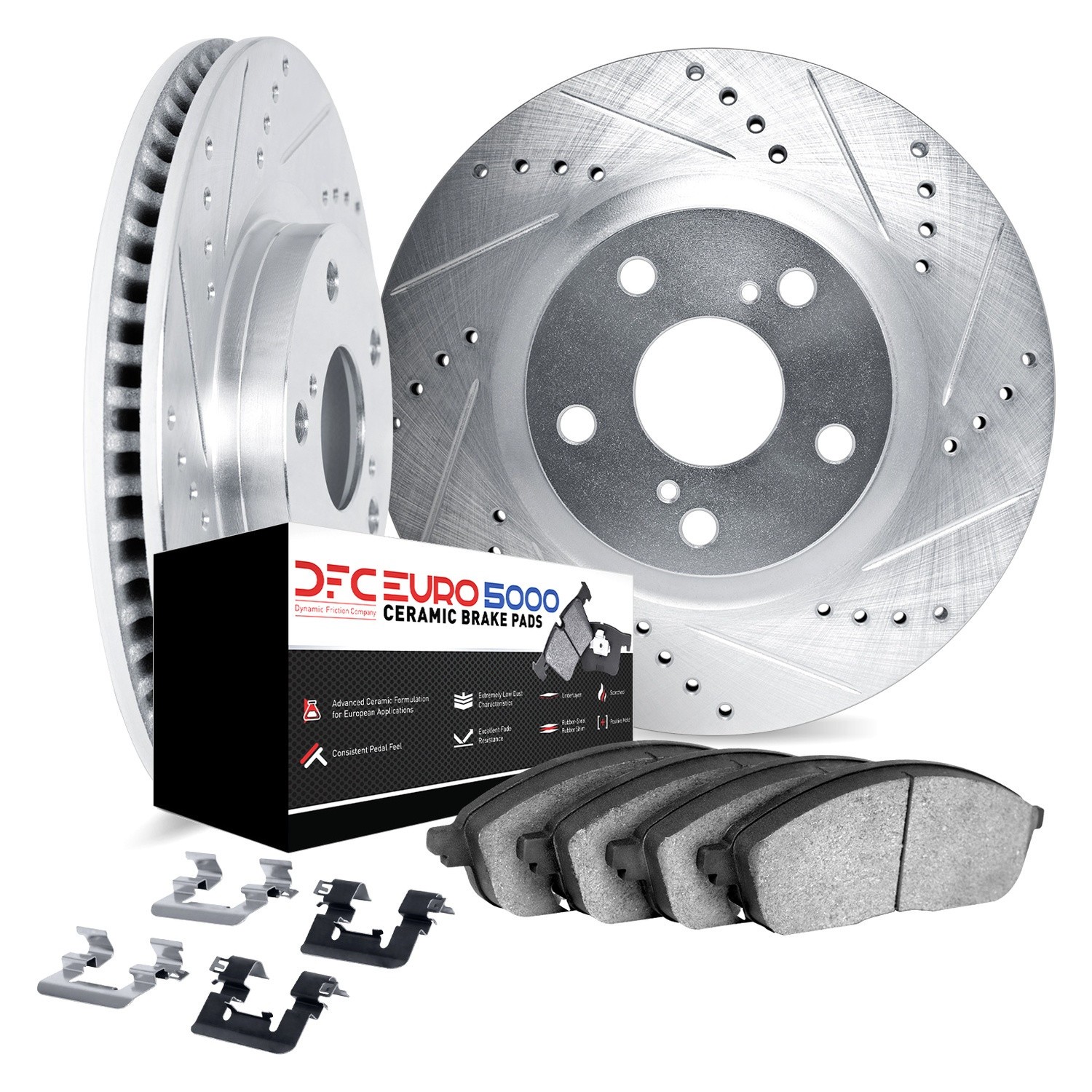 For Maserati Ghibli 14-16 DFC EURO-KIT 5000+ Drilled & Slotted Rear Brake Kit