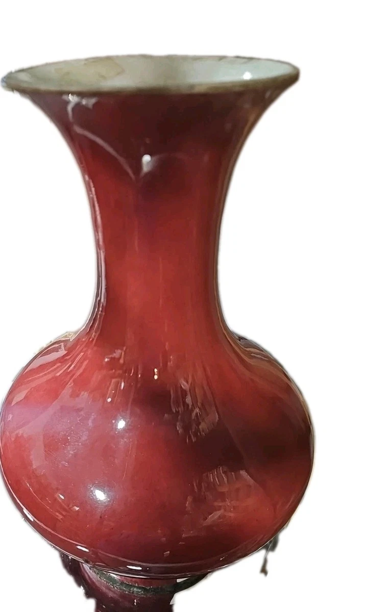 红色中国古董花瓶| eBay